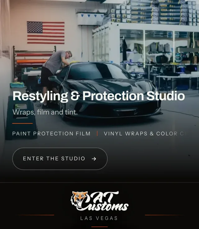 A restyling shop's site on a phone, built by Delvixo